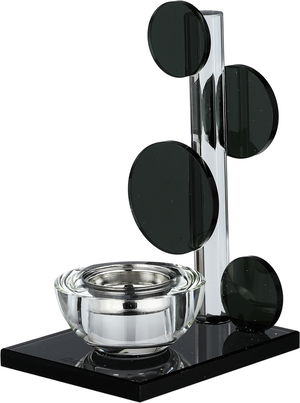 مبخرة زجاج السيف غاليري، 9.5x12x21 سم، قاعدة مربع - أسود شفاف product image 2