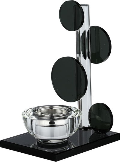 مبخرة زجاج السيف غاليري، 9.5x12x21 سم، قاعدة مربع - أسود شفاف product image 2