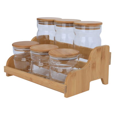 Al Saif Gallery Glass Lid Spice Jar Set, 6 Pieces - Clear product image 1