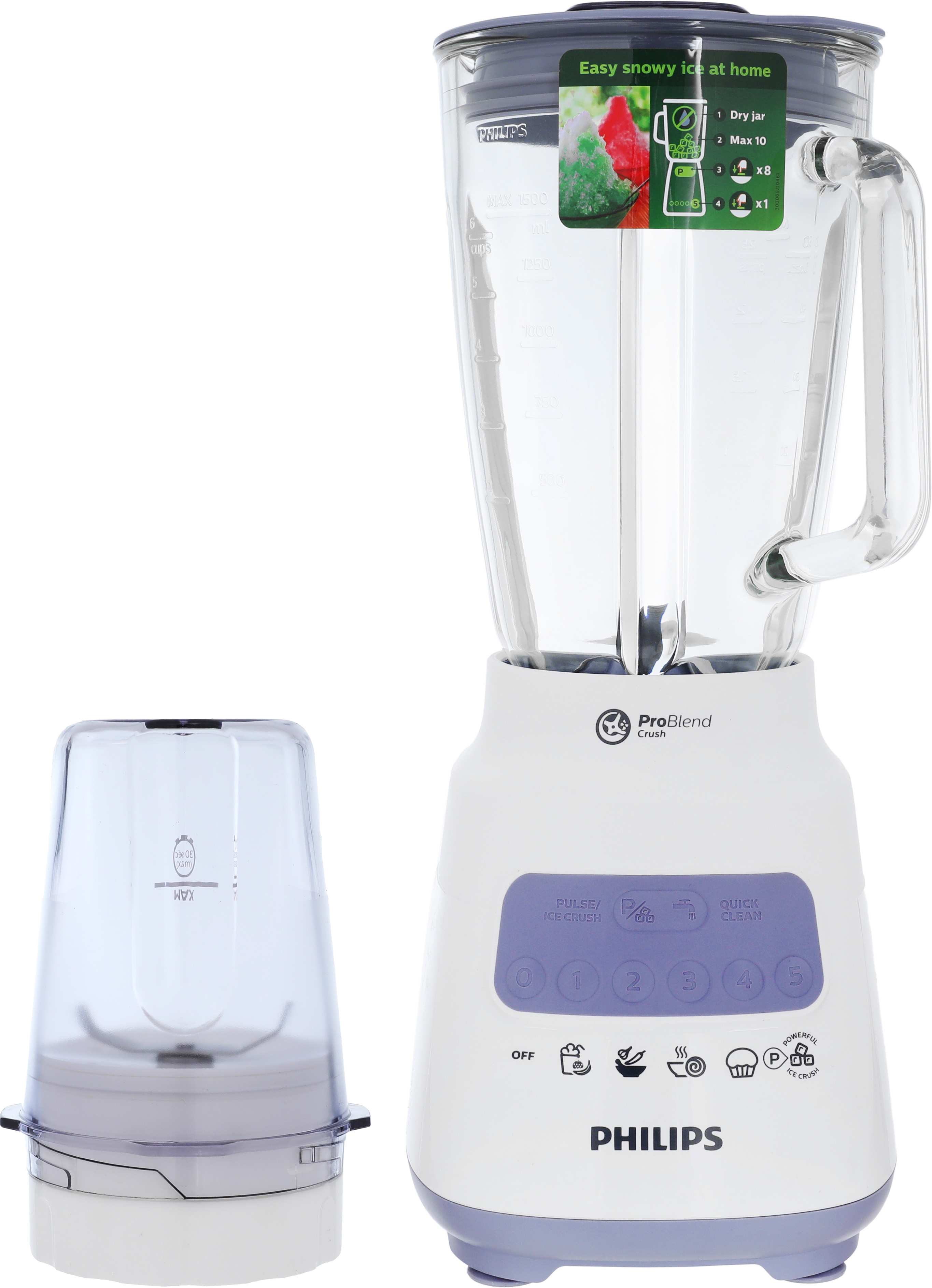 Philips Hr2222/01 Electric Blender, 700 Watt, Glass Bowl, Grinder - White product image