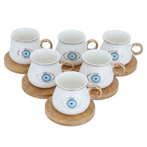 Al Saif Gallery Arabic coffee cups set, thermal glass, 80 ml, 6 pieces - Clear product image 2