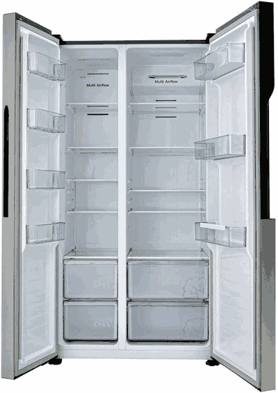 ثلاجة نوفروست هاس، 509 لتر، انفرتر، فريزر علوي، HRKS128SDIN - فضي product image 2