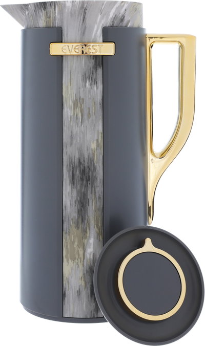 Everest Widad Thermos, golden handle, 1 liter, thermal glass inner shell, plastic outer shell - gray product image 3