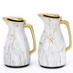 Al Saif Gallery Hekaya 4 thermos set, 1 / 1.3 liter, 2 pieces, thermal glass inner container, stainless steel outer shell - golden white product image 1