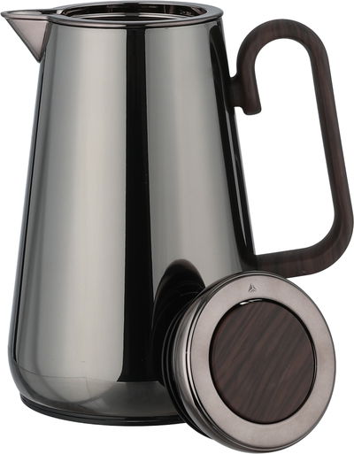 ترمس خزام ستانلس استيل السيف غاليري، 0.5 لتر، خامة داخلية زجاج حراري، ضغاط، خدمة ذاتية، يد خشبي - أسود لامع product image 4