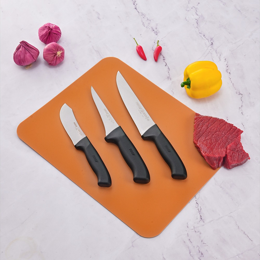 Bergy Stainless Steel Slicing Knife Set, 3 Pieces, Plastic Handle - Black   Silver product image