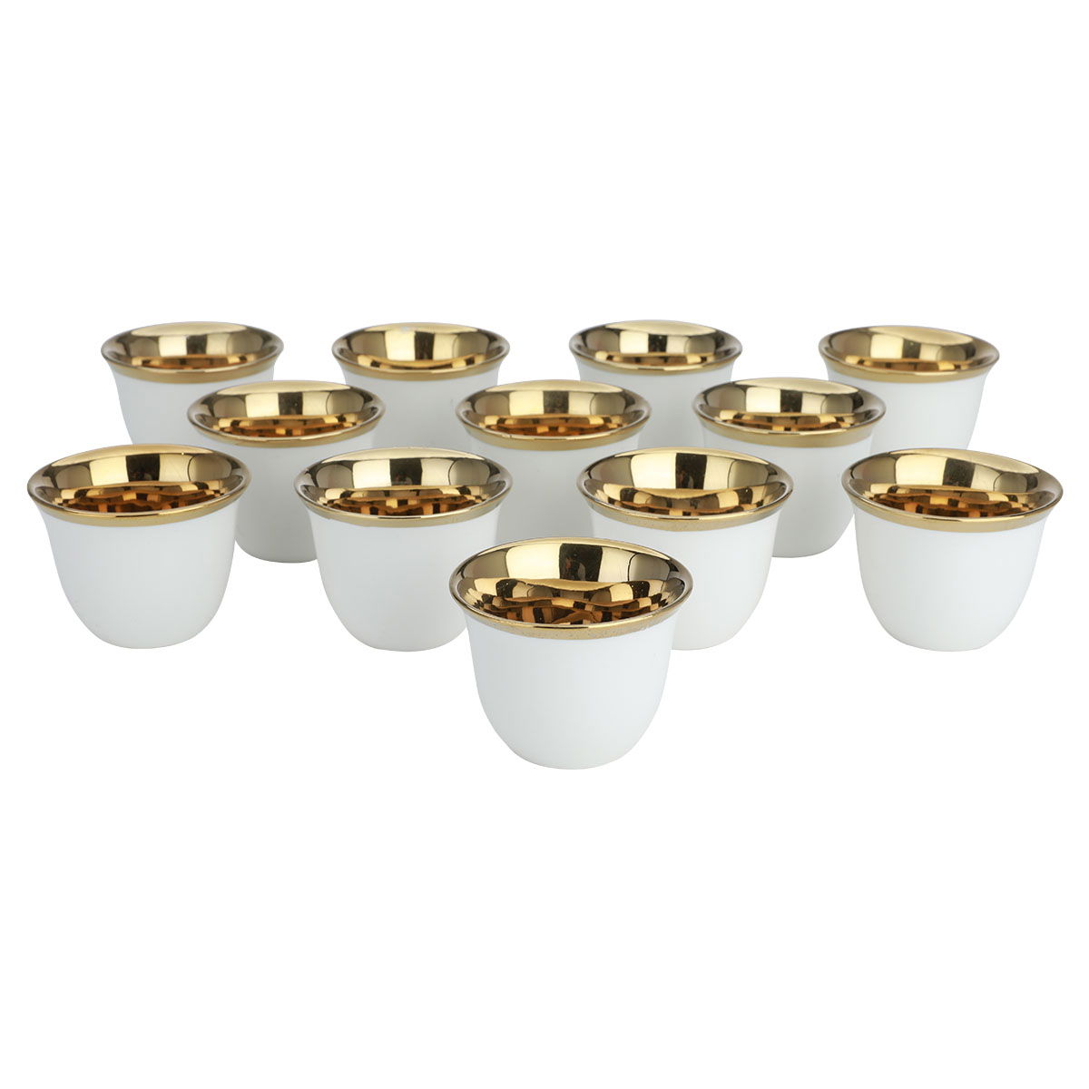 Al Saif Gallery porcelain coffee cup set, 12 pieces, gold-white rims product image