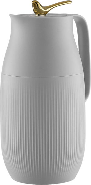 Al Saif Gallery Royal 6 thermos, 1.6 liters, glass inner container, plastic outer shell - light gray product image 2