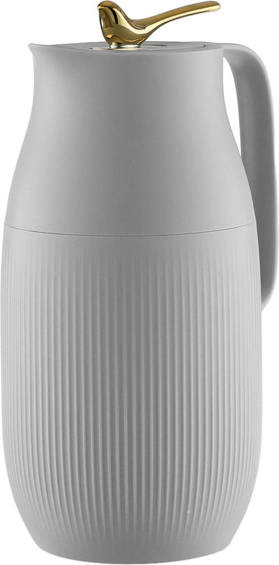 Al Saif Gallery Royal 6 thermos, 1.6 liters, glass inner container, plastic outer shell - light gray product image 2