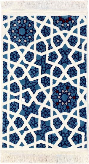 سجادة صلاة الاندلسية، 110×70 سم، سماكة 8 ملم، R-AN-8 - ازرق ابيض product image