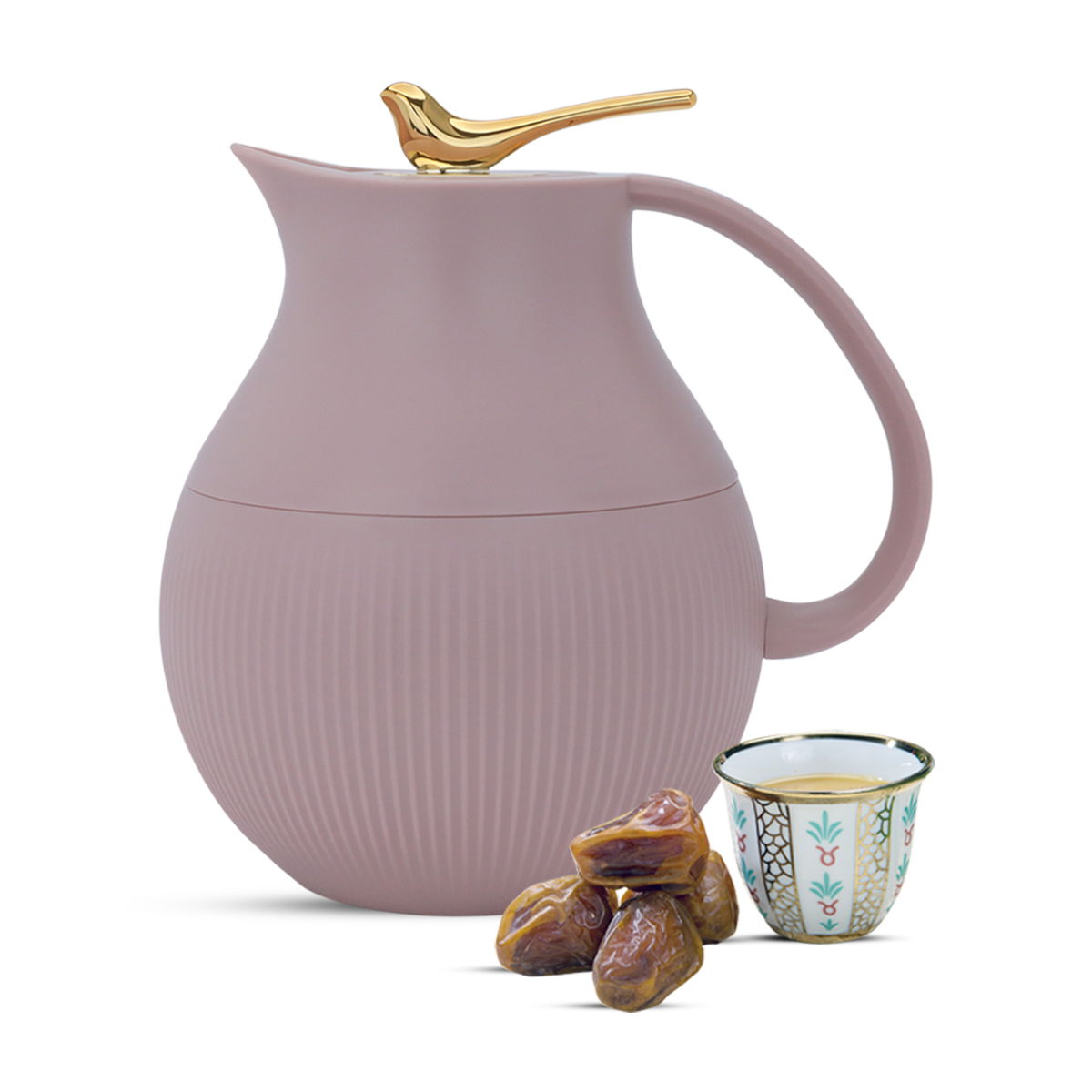 Al Saif Gallery Royal 6 thermos, 950 ml, glass inner container, plastic outer shell - dark pink product image