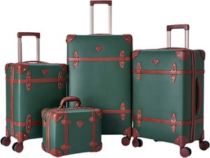 Limra LMA-17790 Limra Faux Leather Luggage Set, 4 Sizes, 4 Wheels, 360 Degree Rotating - Light Brown Green product image