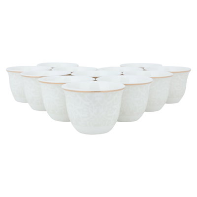 طقم فناجين قهوة عربي جياد بورسلان بورسلان السيف غاليري، 12 قطعة - ابيض ذهبي product image 2