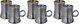 Al Saif Gallery Glass Cup Set, 6 Pieces, 200 Ml - Clear Gold product image 1