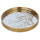 Tofaria Glass Mirror Surface Al Saif Gallery, 40 x 40 x 4 cm, circular with floral pattern - gold product image 1