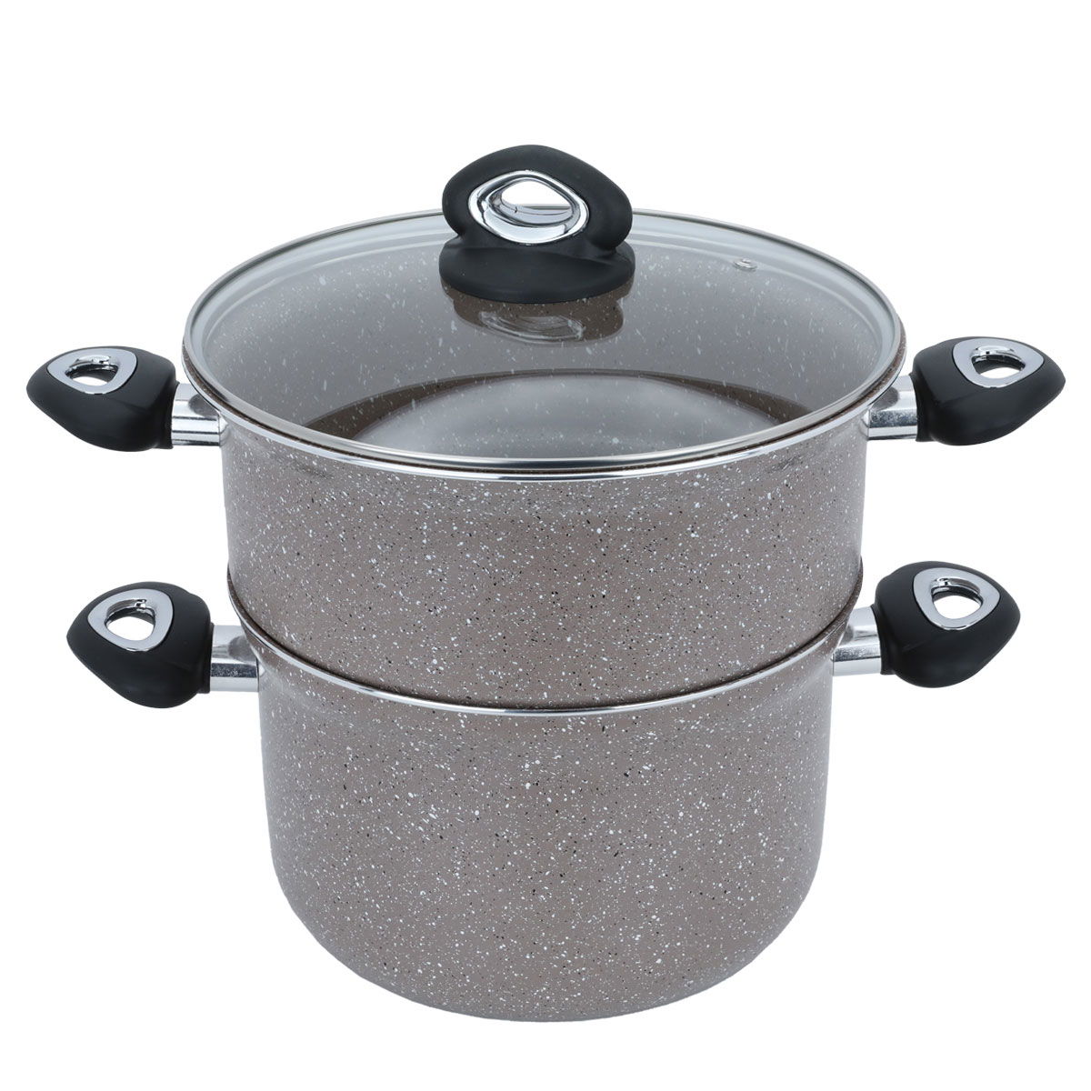قدر طهي بالبخار جرانيت السيف غاليري، 26 سم، قطعتين - رمادي product image