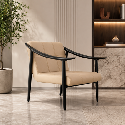 كرسي مودرن خشب MDF، 76×60×53 سم، قماش شانيل - بيج product image 4