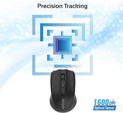 ماوس لاسلكي بلاستيك روميت، USB نان، مسافة عمل 10 متر - أسود product image 3