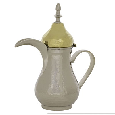 Al Saif Gallery Nickel Dallah, 26 cm - Gold Silver product image 2