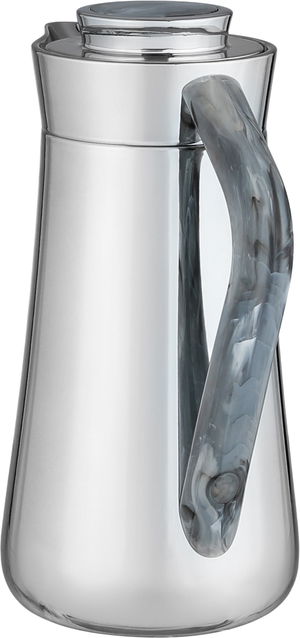 ترمس الهدا ستانلس استيل السيف غاليري، 1 لتر، يد رمادي رخامي، ضغاط - فضي لامع product image 2