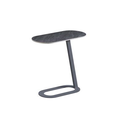 Modern ceramic and steel side table, 60 x 30 x 60 cm - dark gray product image 2