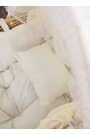 Fun Moment Cotton Moses Bed, 76×42×76 cm, with wheels - White product image 2