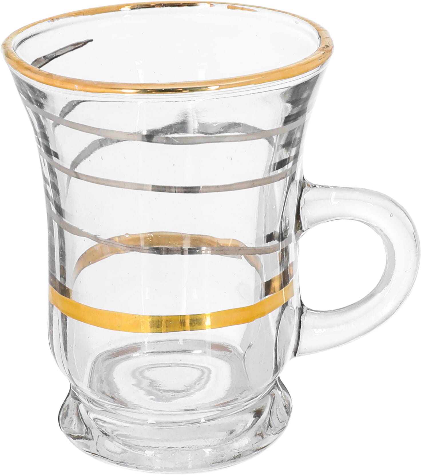 Al Saif Gallery Glass Cup Set, 6 Pieces, 200 Ml - Clear Gold product image 2