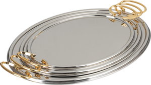 طقم طوفريات استيل السيف غاليري، 3 قطع - فضي ذهبي product image