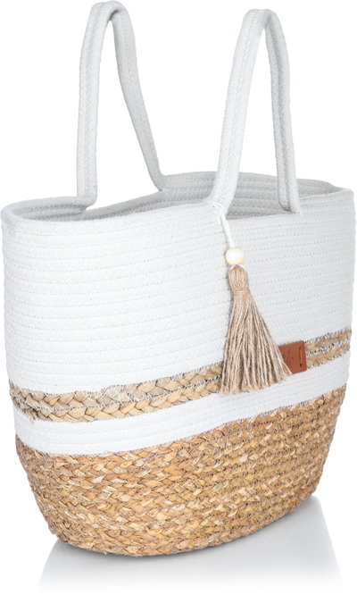 Al Saif Gallery wicker thermos bag, 50 x 30 cm - white product image 3