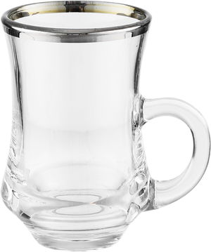 طقم بيالات شاي زجاج السيف غاليري، 100 مل، 6 قطع - شفاف product image 2