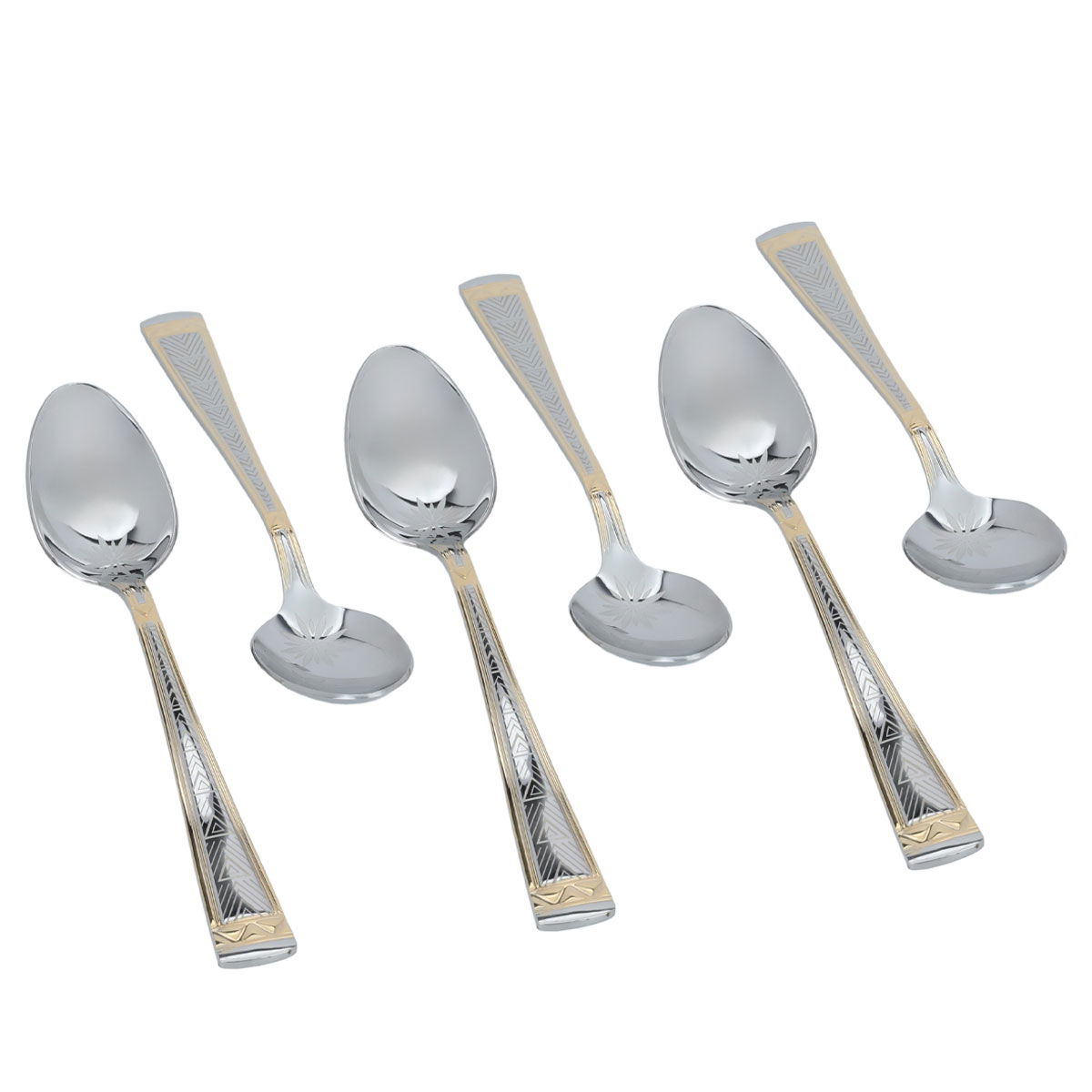Al Saif Gallery steel spoon set, 6 pieces - silver product image