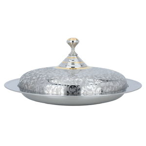 Al-Saif Gallery Steel Al-Ghozi Serving Tray, 45 Cm - Silver product image