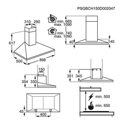شفاط بلت ان ستانلس ستيل أيه إي جي، 90 سم، 603 متر مربع/ساعة، 3 سرعات - فضي product image 6