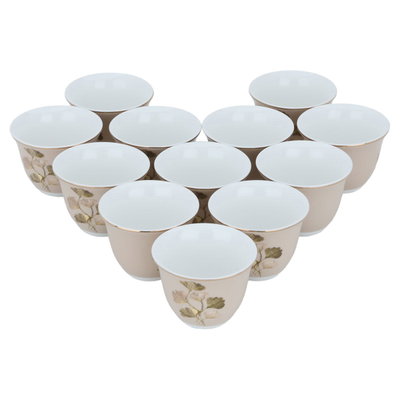 طقم فناجين قهوة عربي السيف غاليري، بورسلان، 12 قطعة - بني product image 2