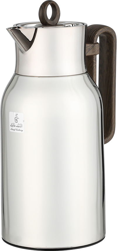 طقم ترامس الدرة السيف غاليري، 1 / 1 لتر، 2 قطعة، حافظة داخلية زجاج، ضغاط، يد خشبي - فضي لامع product image 7