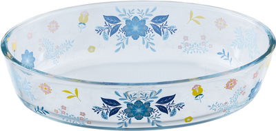 Al saif Gallery Glass Oven Tray, 1.6 L, Floral Pattern, 26 x 18 x 6 cm - Clear product image 1