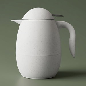 Rhine German Thermos, 0.9 L, Inner Glass Carrier, Pressure Cooker - White product image