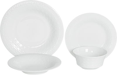 طقم تقديم سفرة بورسلان السيف غاليري، 24 قطعة - أبيض product image 1