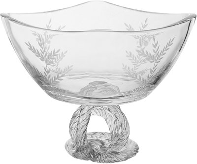 Al Saif Gallery Glass Serving Bowl, 23x23x19 cm, Base, Diamond - Transparent product image 2