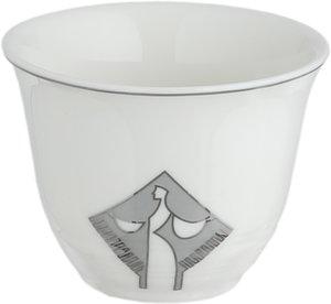 طقم فناجين قهوة سعودي بورسلان السيف غاليري، 12 قطعة، منقوش - أبيض رمادي product image 2