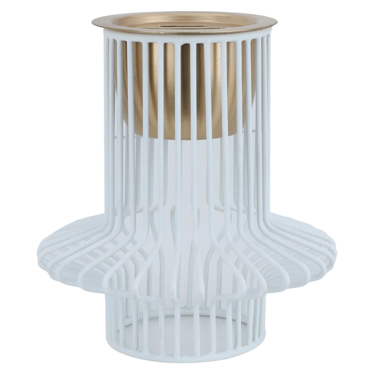 Al Saif Gallery steel incense burner, 15 x 15 x 17 cm - white and golden product image