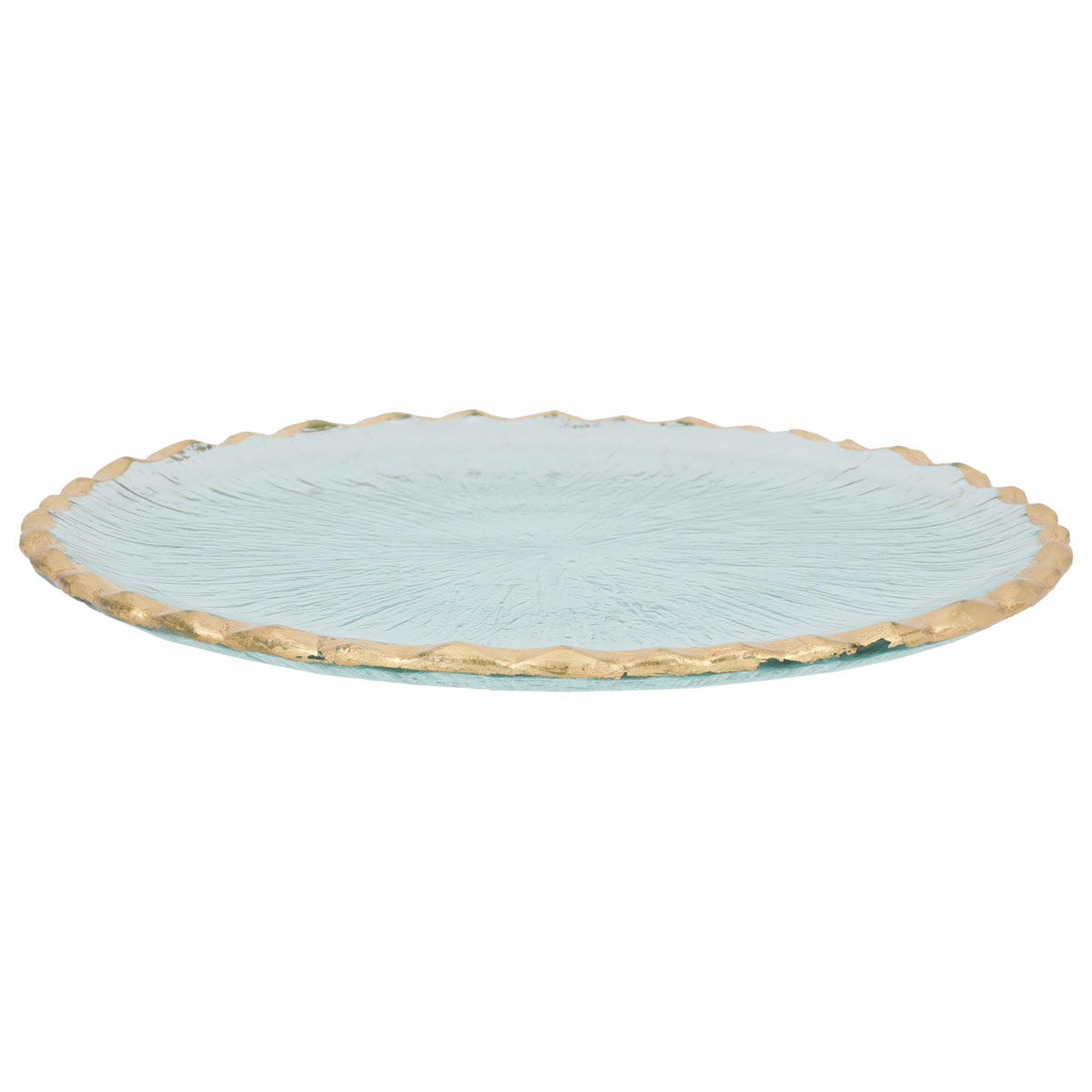 Al Saif Gallery glass plate, 21 x 1.6 cm, gold-clear rim product image 1