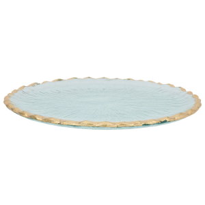 Al Saif Gallery glass plate, 21 x 1.6 cm, gold-clear rim product image 2