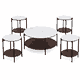طقم طاولات سيراميك و معدن، 5 قطع - اسود رمادي product image 4