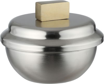 Al Saif Gallery Date tray with stainless steel lid, 15x15x16 cm, round, base - silver gold product image 4