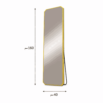 مراية ستاند زجاج، 160×40 سم، ستاند معدن - ذهبي product image 3
