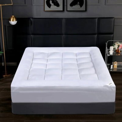 Dream Bed Mattress Topper, Double Microfiber, 10cm Thick, Elasticated Edges, 140x200cm - White product image 1