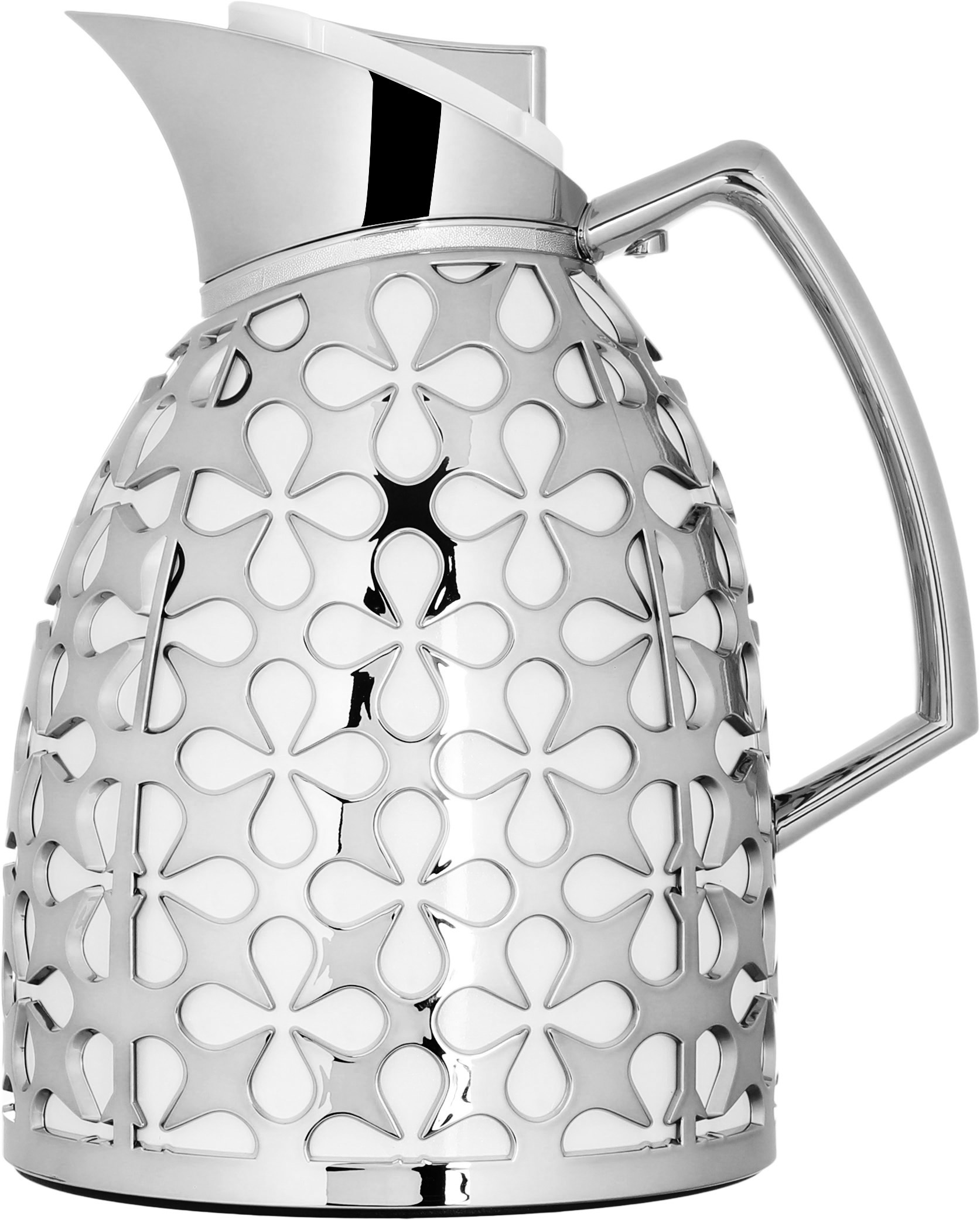 Al Saif Gallery Andalusia thermos set, 0.75/1 liter, glass inner shell, plastic outer shell - white and silver product image 5