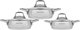hascevher steel pots set with glass lid, 6 pieces - silver product image 2