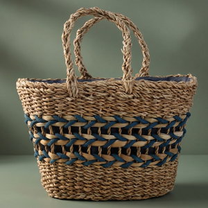 شنطة ترامس خوص السيف غاليري، 45×28 سم - بني أزرق product image